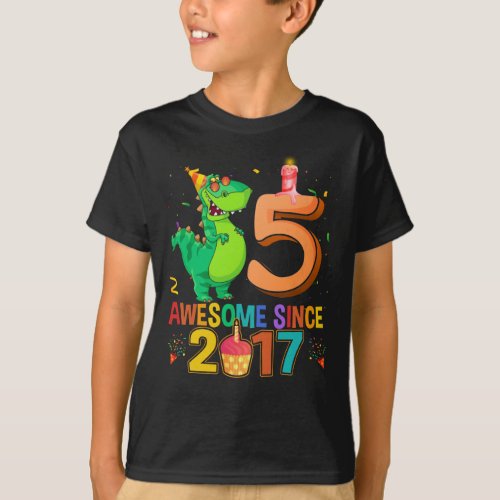 Rawr Im 5 Kids 5 Year Old 5th Birthday T_Shirt