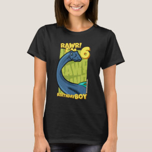 Rawr  I'm 6 Birthday Boys 6th Birthday Dino Quaesi T-Shirt