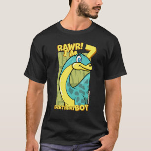 Rawr I'm 7 Birthday Boys 7th Birthday Dino Apatos T-Shirt
