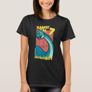 Rawr  I'm 7 Birthday Boys 7th Birthday Dino Bronto T-Shirt