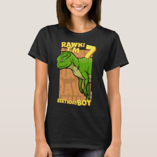 Rawr I'm 7 Birthday Boys 7th Birthday Dino Yinlon T-Shirt