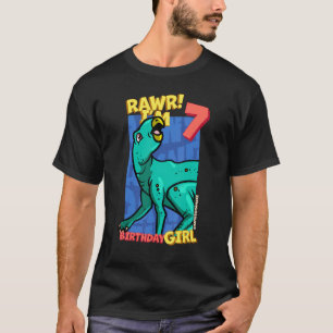Rawr I'm 7 Birthday Girls 7th Birthday Dino Zephyr T-Shirt