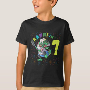 Rawr I'm 7 Dinosaur T-rex 7 Year Old Boy Birthday  T-Shirt