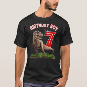 Rawr I'm 7th Dinosaurs Birthday Boy 7 Years Old Re T-Shirt