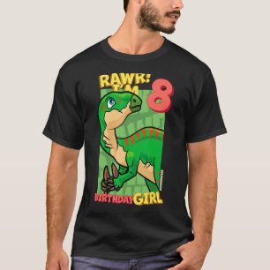 Rawr I'm 8 Birthday Girls 8th Birthday Dino Iguan T-Shirt