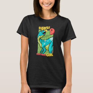 Rawr I'm 9 Birthday Girls 9th Birthday Dino Hypsil T-Shirt