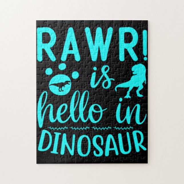 Rawr! Is Hello In Dinosaur Jigsaw Puzzle (Vertical)