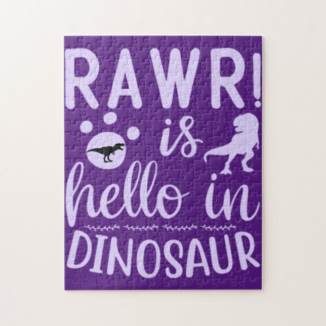 Rawr! Is Hello In Dinosaur Jigsaw Puzzle (Vertical)