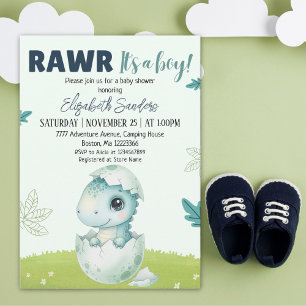 Rawr It’s a Boy Dinosaur Baby Shower Invitation