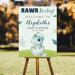 Rawr It’s a Boy Dinosaur Baby Shower Welcome Foam Board