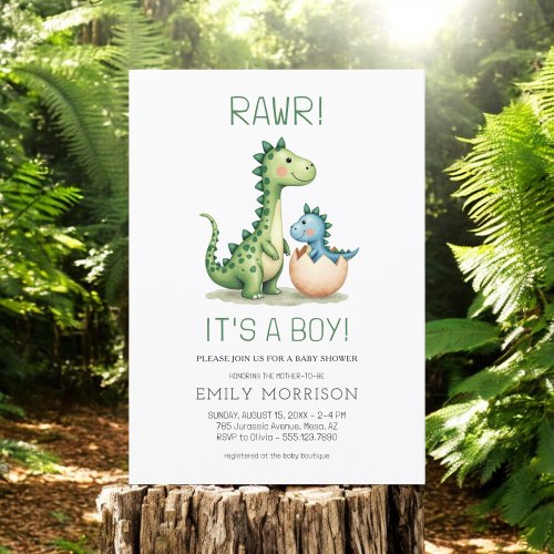 Rawr It's a Boy Dinosaur Baby Boy Shower