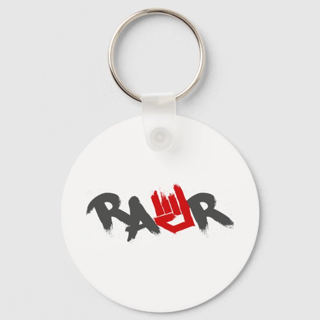 Rawr Logo - Emo, goth, alternative, rock, grunge Keychain (Front)