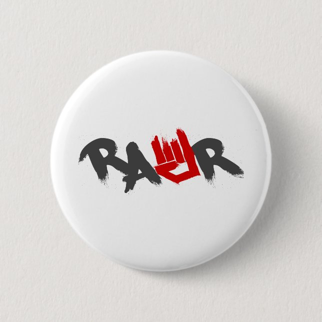 Rawr Logo - Emo, goth, alternative, rock, grunge Pinback Button (Front)