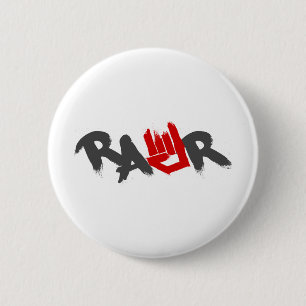 Rawr Logo - Emo, goth, alternative, rock, grunge Pinback Button