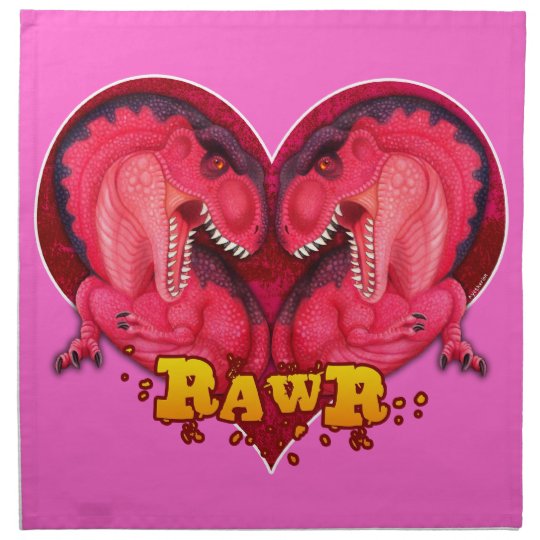 Rawr love a saurus dinosaur cloth napkin