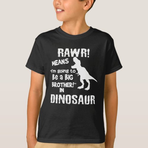 RAWR Means Going To Be A Big Brother In Dinosaur T_Shirt