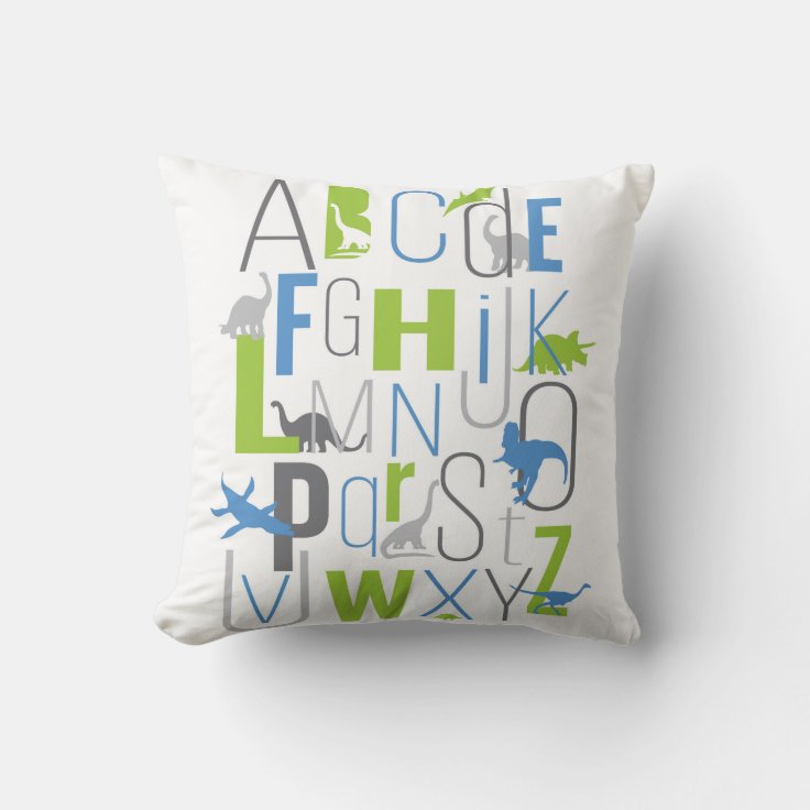 Rawr Means I love You In Dinosaur ABC Pillow Zazzle