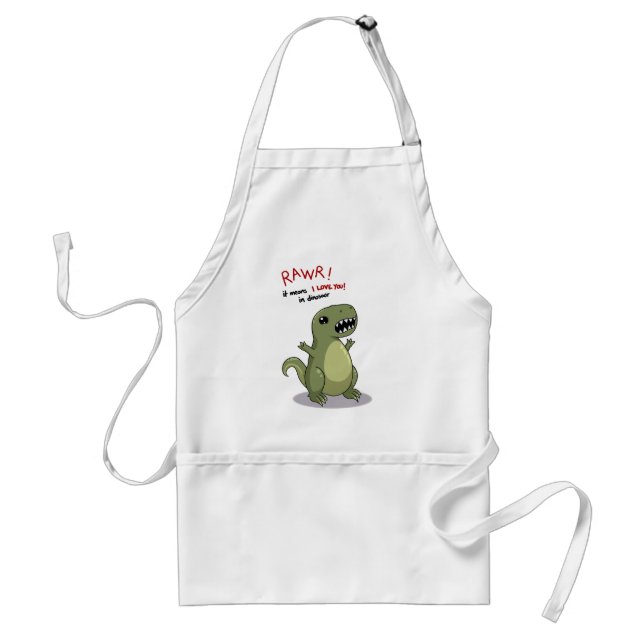 Rawr Means I love you in Dinosaur Adult Apron (Front)