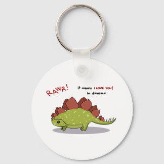 Rawr Means I love you in dinosaur Stegosaurus Keychain
