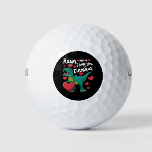 Rawr Means I Love You In Dinosaur T Rex Valentines Golf Balls