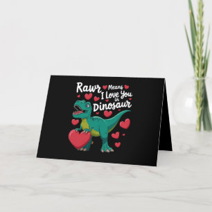 Rawr Means I Love You In Dinosaur T Rex Valentines Thank You Card