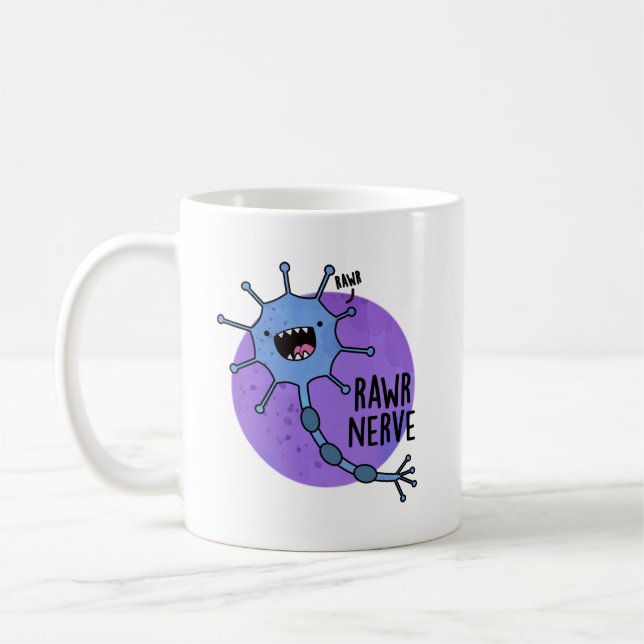 Rawr Nerve Funny Neuron Nerve Pun  Coffee Mug (Left)