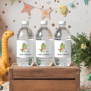 RAWR-Some Dinosaur Winter Birthday Water Bottle Label