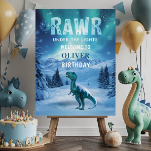 RAWR-Some Dinosaur Winter Birthday Welcome Foam Board
