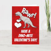 Rawr Tyrannosaurus T Rex Valentine's Day Kids Boys Holiday Card (Front)