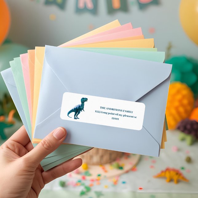 RAWR Under the Lights Dinosaur Winter Birthday Label (Creator Uploaded)