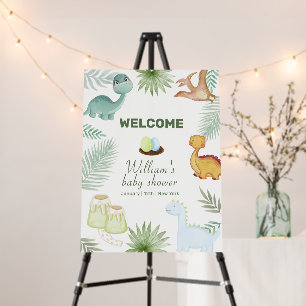 Rawr Volcano Dinosaur Baby Shower Welcome Sign