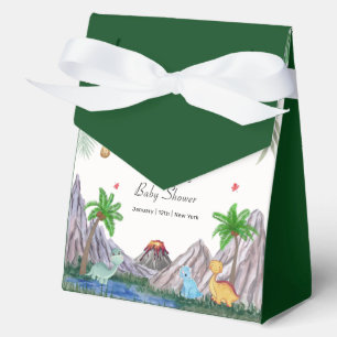 Rawr Volcano Mountain Forest Dinosaur Baby Shower Favor Boxes