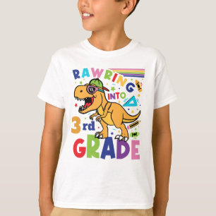 Rawring Into 3rd Grade Back to School Kids T-Shirt