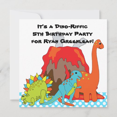 RAWRRR Dinosaur Birthday Party Invitations