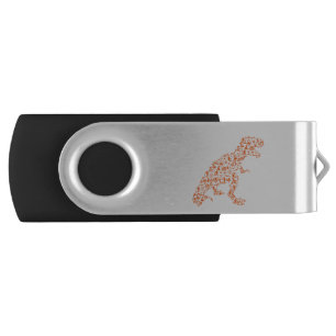 Rawrsome Dinosaur T Rex Silhouette Art Halloween Flash Drive