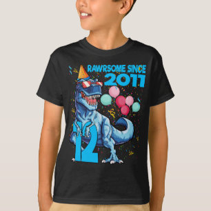 Rawrsome Since 2011 12th Birthday Dinosaur T Rex G T-Shirt