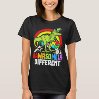 Rawrsomely Different Dinosaur Autism Awareness T-Shirt