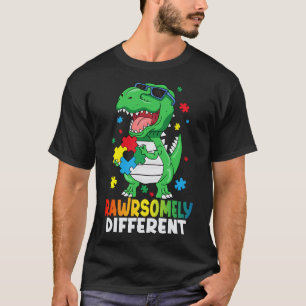 Rawrsomely Different Dinosaur Autism Awareness T-Shirt