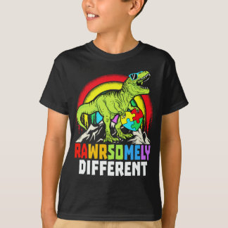 Rawrsomely Different Dinosaur Autism Awareness T-Shirt