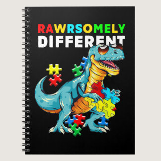 Rawrsomely Different shirt Dinosaur Dino Autism Aw Notebook