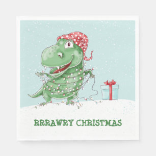 Rawry Christmas Dinosaur Napkins