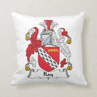 Ray Family Crest Throw Pillow