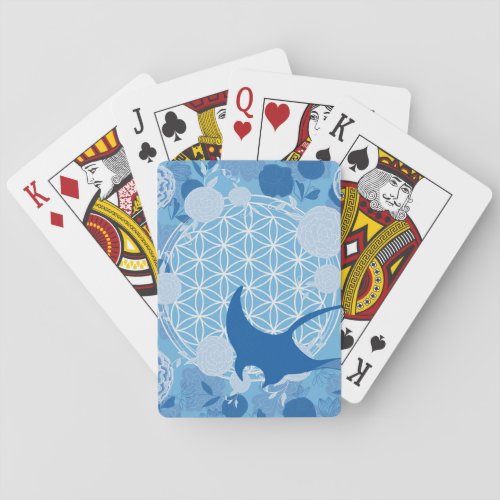 rayflower of life blue mandalazenchakrapatte poker cards