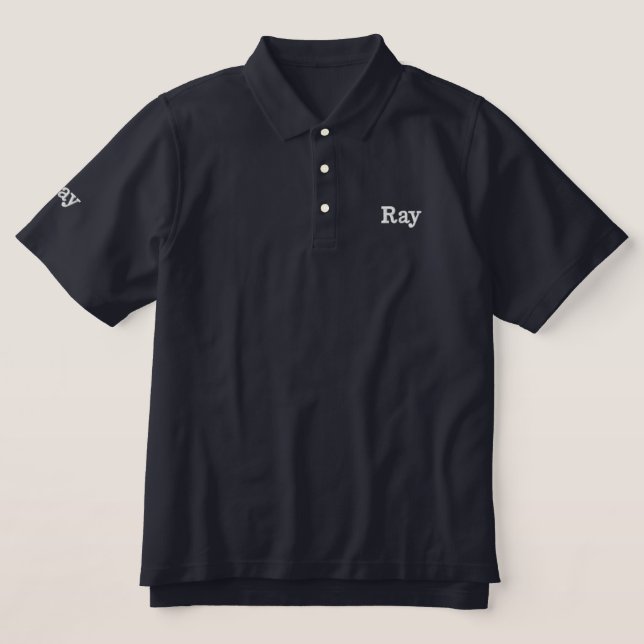 Ray Mans Name Embroidered, Mens Polo Shirt (Design Front)