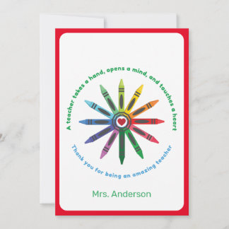 Ray of Crayons / Teacher Appreciation Thank You Ca Card