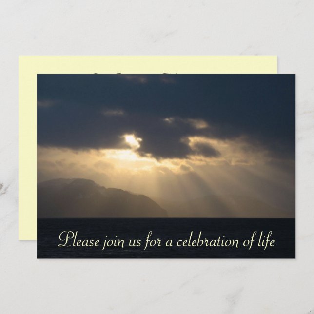 Ray of Light Memorial Service Announcement (Front/Back)