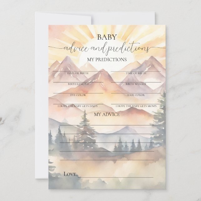 Ray of Sunshine Baby Advice & Predictions Card (Front)