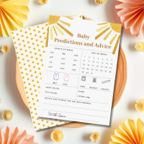 Ray of Sunshine Baby Predictions & Advice Card