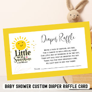  Ray of Sunshine  Baby Shower  Diaper Raffle Card