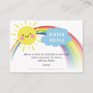 Ray of Sunshine Baby Shower Diaper Raffle Ticket Enclosure Card